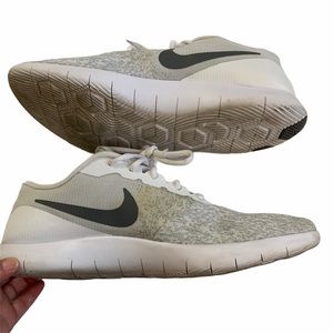 Women's Nike Flex Contact White and Gray Sneakers